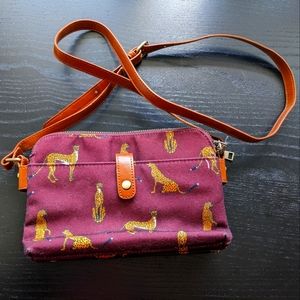 NWOT Burgundy Wine Modcloth Camp Director Cheetah Crossbody Bag Purse